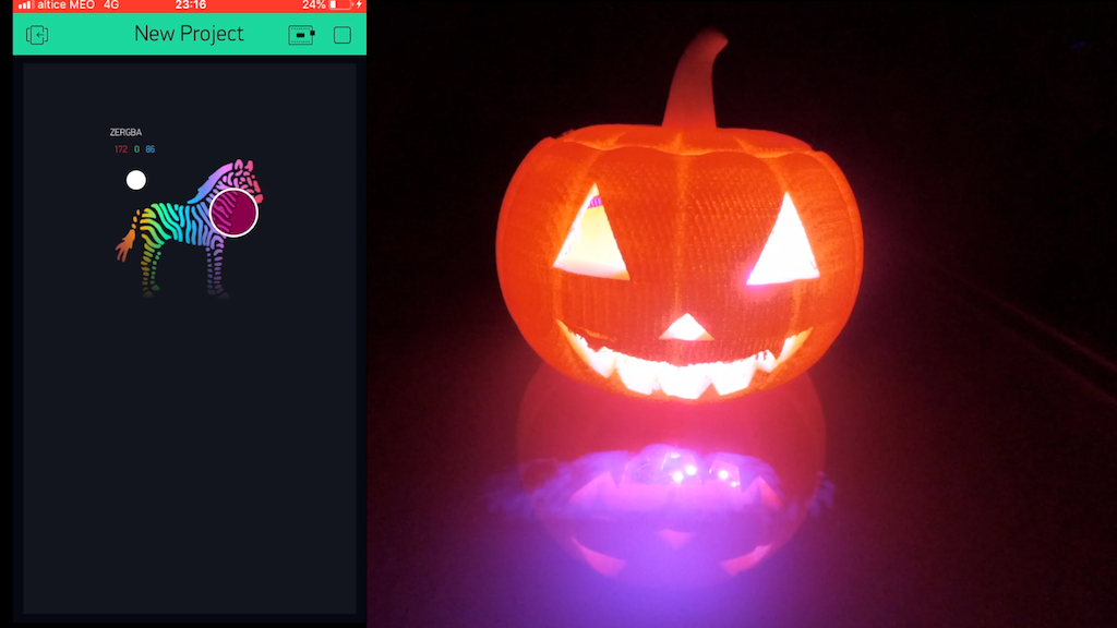 Remote Color Controlled Jack-o-Lantern